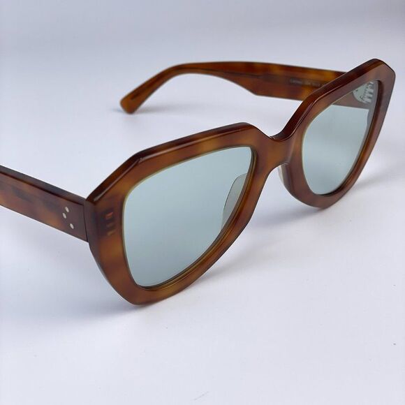 NEW CELINE CL40046U 53N Tortoise Green Women Butterfly Mirrored Sunglasses - Picture 4 of 9